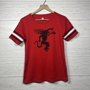Teamwork brand Fireball whiskey tee womens size small red bartender bar